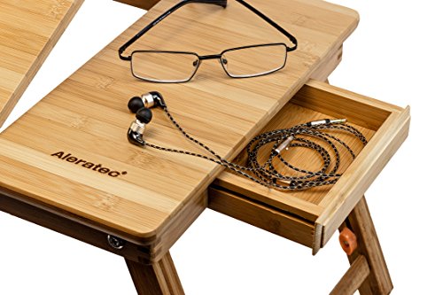 Aleratec Natural Bamboo Adjustable Laptop Stand Up to 15in Tablet Reading Table Desk(Certified Refurbished) - Thumbnail 5