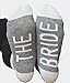 The Paisley Box 'BRIDE' Socks/Gift for Bride, Engagement Gift (Bride socks, Gray and White)
