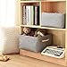 TheWarmHome Large Storage Bins Basket, 2 Pack Grey Fabric Storage Cubes for Changing Table Nursery Livingroom Kidsroom Playroom Toy, Collapsible Storage Baskets for organizing Shelves Closet