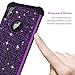 Casetego Compatible with iPhone Xs Max Case,Glitter Sparkle Bling Three Layer Heavy Duty Hybrid Sturdy Shockproof Protective Cover Case for Apple iPhone Xs Max 6.5 inch,Shiny Purple