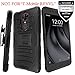 T-Mobile REVVL Plus Case With Tempered Glass Screen Protector,IDEA LINE(TM) Heavy Duty Armor Shock Proof Dual Layer Holster Locking Belt Swivel Clip with Kick Stand - Black