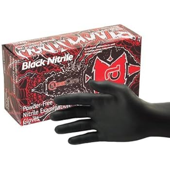 Amazon.com: Black Widow Black Nitrile Exam Gloves Large