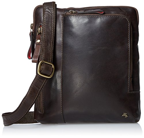 Visconti Buffalo Leather Messenger Bag Shoulder Crossbody Bag Handbag, Brown, One Size