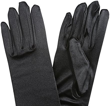 Gravity Threads Ladies Satin Opera Gloves 18" Black