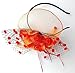 Coolwife Womens Fascinator Veil Flower Cocktail Tea Party Headwear (Orange)