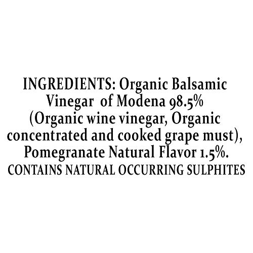 Mantova Organic Pomegranate Balsamic Vinegar of Modena, Perfect for Salad Dressing, Pasta Salad, Ice Cream and Cocktails, 8.5 oz