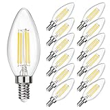 SHINE HAI Candelabra LED Filament Bulbs 40W Equivalent, 4000K Chandelier B11 LED Bulb E12 Base Decorative Candle Light Bulb, Pack of 12
