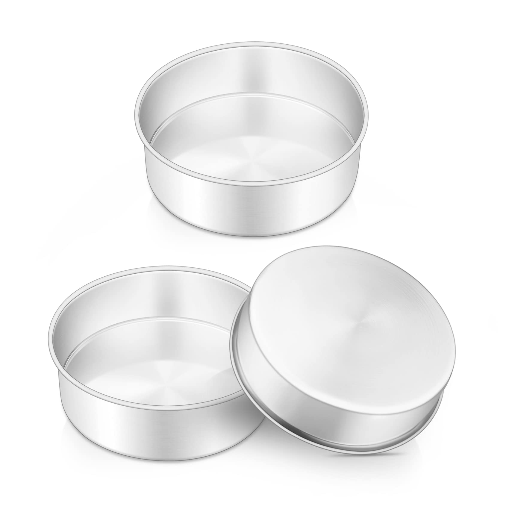 Cake Tin, Onader 6 Inch Round Cake Tins, 3PCS Stainless Steel Cake Pan Tray for Baking, Bakeware Set for Birthday Christmas Wedding Layer Cakes, Heavy Duty & Healthy, Mirror Finished & Dishwasher Safe — image 1