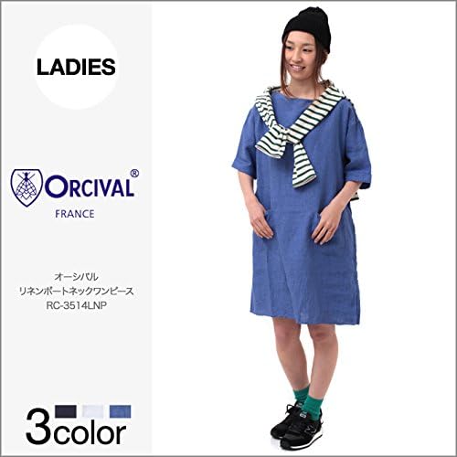 Amazon オーチバル Orcival レディース リネンボートネックワンピース Rc 3514 Nlp 1 C 29 Navy 029 ワンピース チュニック 通販