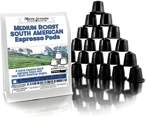 Nespresso Compatible Espresso Pods, Medium Roast South American Espresso Blend (40-count); Works in OriginalLine Machines (40 Capsules)