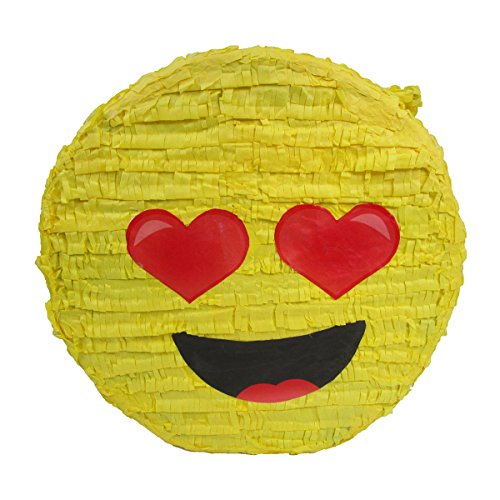 Heart Eyes In Love Emoji Pinata, Party Game, Centerpiece Decoration and Photo Prop - Thumbnail 2