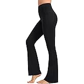 Yvette Flare Yoga Leggings for Women with Pockets High Waisted Tummy Control Non See Through Gym Workout Bootcut Pants