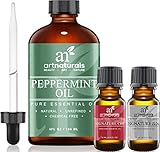 ArtNaturals Peppermint Oil w/ Zen & Chi 100% Pure and Natural Premium Therapeutic Grade Mentha Peperita Essential 4 Oz Oil-Best Fresh Scent for Home and Work-Perfect to Repel Mice and Spiders