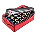 Ornament Storage Box - Zippered Lid Organizer with 48 Individual Compartments and Dividers for Christmas Bulbs and Decorations by Tiny Tim Totes (Red)