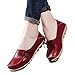DUOYANGJIASHA Women's Leather Loafers Slip On Flats Casual Round Toe Moccasins Wild Breathable Comfortable Driving Fashion Soft Shoes