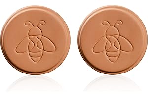 Xugoox 2 Pack Brown Sugar Saver and Softener Terracotta Brown Sugar Keeper Disc for Food Storage Containers Bee Shaped Sugar 