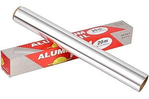 Aluminum Foil Roll 30cm x 20m Heavy Duty Silver Tin Foil for Baking, Grilling, Wrapping and Freezing Food in Ovens or on BBQ