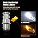 LASFIT 1157 LED Switchback 2057 2357 7528 BAY15D White/Amber LED Bulb Polarity Free Extremely Bright LED Light for Turn Signal Blinker Lights Need Resistor(Pack of 2)