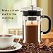 French Press, Ymiko French Coffee Press (8 Cup, 1 liter, 34 Oz) French Press Coffee Maker with 4 Filter System, 304 Grade Stainless Steel & Heat Resistant Borosilicate Glass, Easy Cleaning