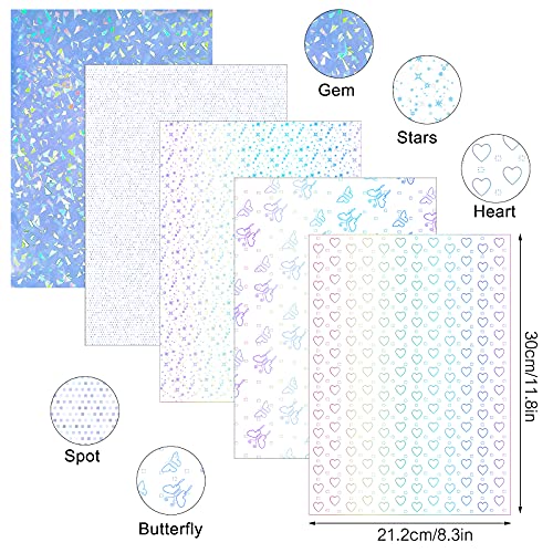 Dreamtop 30 Sheets Holographic Laminate Sheets Holographic Sticker Paper Self Adhesive