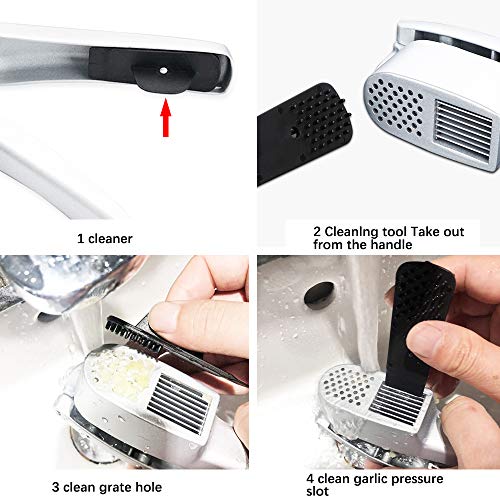 XBUTY Garlic presses, 2 in 1 Garlic Mince and Garlic Slice, heavyduty aluminum alloy nonside