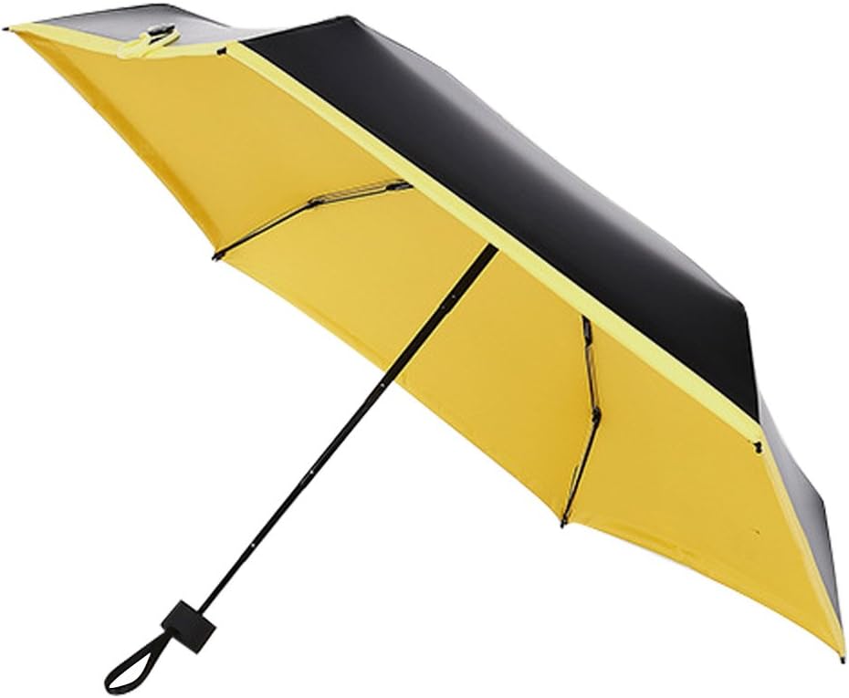 UK Ultra Lightweight Folding Umbrella, Windproof Sun Umbrella Compact UV Protection Umbrella Rain Umbrella for Women's Purse and Handbag (Yellow)