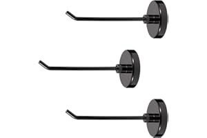 Bonsture 3pcs Magnetic Hooks, 4.3lb 4.0 Inch Long Heavy Duty Magnet Hooks, Strong Magnetic Cruise Hooks Wall Hook Magnetic Hangers for Cabins Garage Grill Kitchen Refrigerator Computer (Black, 4.3lb)