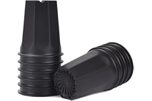 BangQiao 10 Pack 5.30 Inch Black Plastic Deep Nursery and Seedling Pots, Round Planter Container for Transplanting, Cutting, Succulent