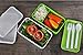 Stackable Spillproof Bento/Lunch Box Sleek and Sophisticated Design Container for Adults Including Fork Knife and Spoon with Movable Divider (Green)