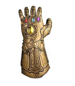 Zheng New Thanos Glove Costume Left Hand Gloves Infinity Latex Gauntlet V1