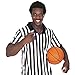 Referee Necessities Men's Bundle - Black & White Striped Official Jersey, Umpire Hat, & Stainless Steel Ref Pea Whistle with Lanyard - Pro/Amateur Team Sports Costume Apparel Kit for Men