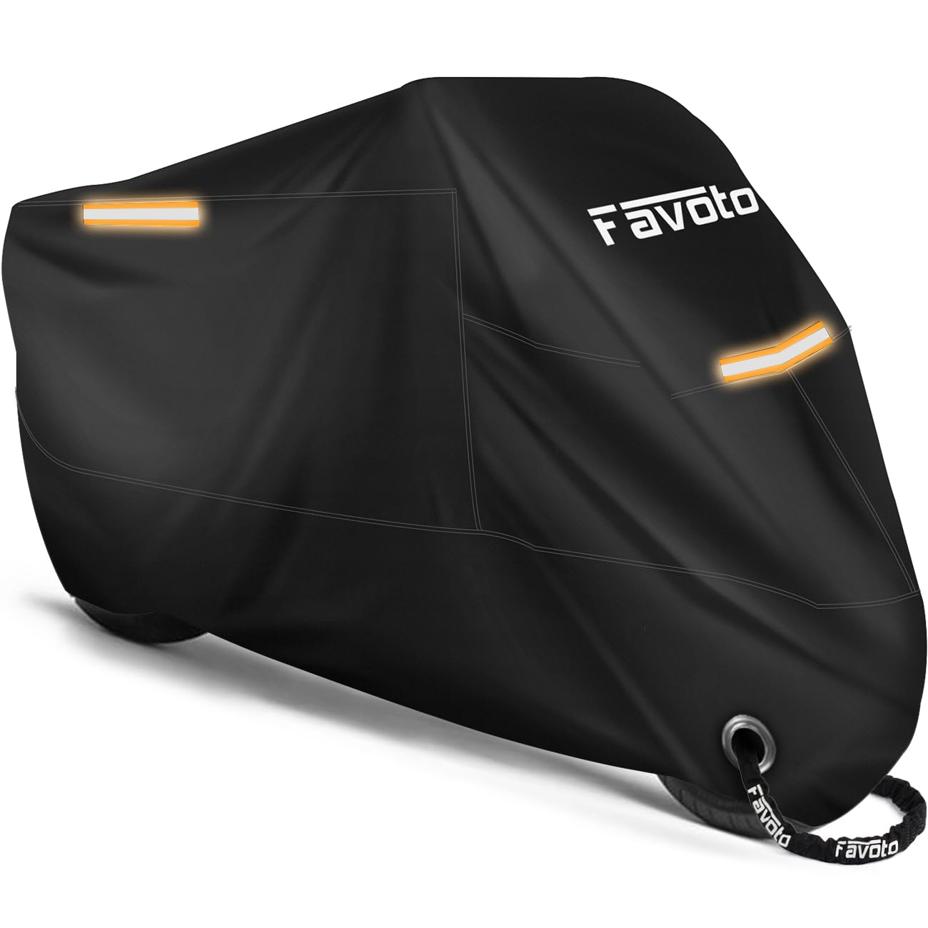 Favoto Motorbike Cover Waterproof Outdoor Motorcycle Cover XXXL Oxford Fabric UV Rain Dust Protective Cover with Lock Holes for Moto Moped Scooter 265 x 105 x 125 cm