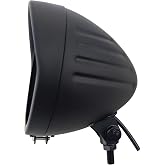 FATECIM Motorcycle 5.75" Round Headlight Bucket Housing with Visor 5 3/4 Inch LED Headlamp Shell Cover Heavy Duty Universal for Harley Kawasaki Honda Yamaha Suzuki Chopper Cafe Racer Bobber Black