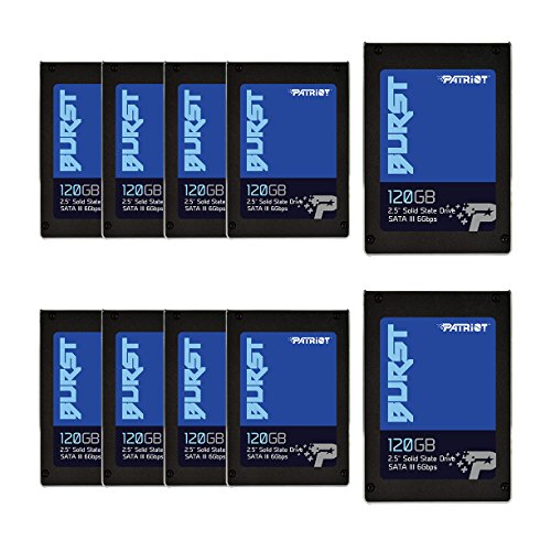 Patriot Memory Burst SSD 120GB SATA III Internal Solid State Drive 2.5" - Retail Package 10 Unit Pack
