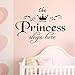 Staron Family The Princess Words Removable Wall Stickers,Easy To Stick + Safe On Painted Walls Home Decor Baby Girls Bedroom Living Room Wall Decals Art Home Sticker Mural (A)