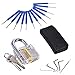 Lock Pick Set, Practice Lock, 17-piece Picking Lock Tools, Transparent Cutaway Crystal Pin Tumbler Keyed Padlock Lock, Training Locks for Lockpicking, Extractor Tool for Beginner and Pro Locksmiths