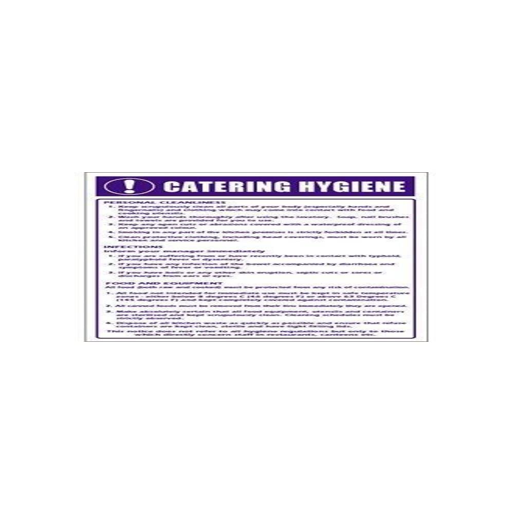 Stalwart W361 Catering Hygiene Guidelines Sign
