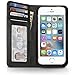 Twelve South BookBook for iPhone SE/5s, classic black | Vintage leather iPhone book case and wallet