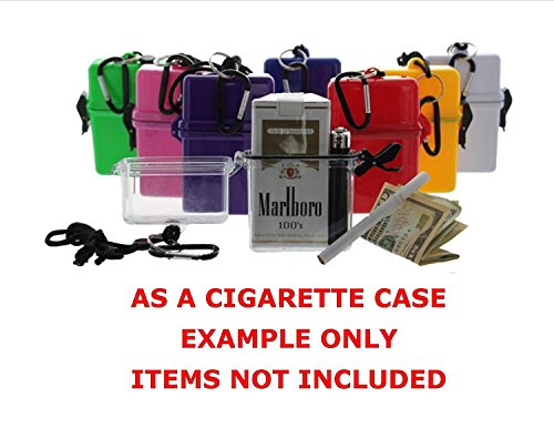 VAS WATERPROOF DUST RESISTANT SPORTS DRY BOX CASE | ID HOLDER | CREDIT CARDS | LANYARD | MONEY | BADGE | CRUISE | TRAVEL | BEACH | POOL | BOATINGBULLETS (RED, ONE CASE)
