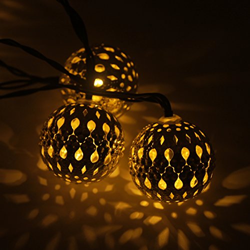 FREE HOME Solar Outdoor Globe Lamp String,Christmas Tree Lights, 17ft,30LED Monaco Round Ball Lamp String,LED Solar Lamp String, Festive Lantern String, Energy-Saving Lamp String (30) - Thumbnail 5