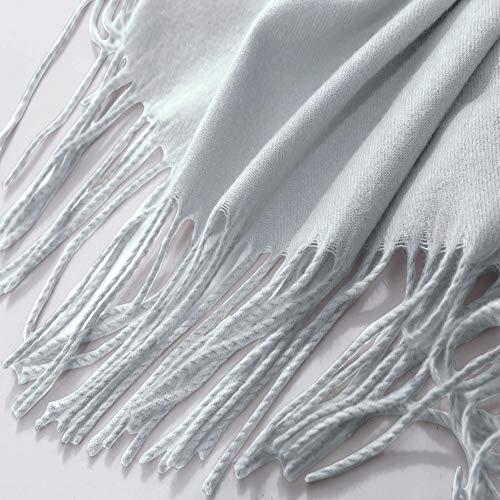 Bellonesc Cashmere Scarf Shawls for Women and Men (Silver Grey)