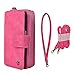 Samsung Galaxy S8 Wallet Case,CORNMI PU Leather Case with 11 Card Slots+ 1 mirror, Wristlet +Shoulder Strap, Detachable Magnetic Protective Case for Samsung Galaxy S8 5.8inch (S8-Red)