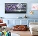Konda Art - Framed Hand Painted Modern Abstract Painting Cherry Blossom Purple Flower Canvas Art For Wall Decoration Stretched (Framed 60