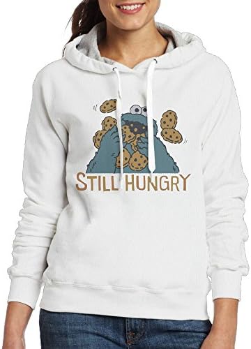 SmallTing Womens Sesame Street Cookie Monster - Still Hungry Leisure Sports White Fleece XXL