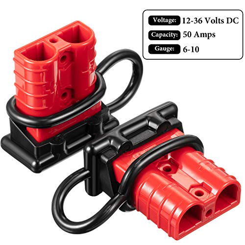 Boao 6 Sets 6-10 Gauge Battery Quick Connector 50A 12-36V Battery Quick Connect Disconnect Battery Quick Wire Harness Plug Kit Battery Quick Connector Disconnect Plug for Motor Winch Trailer (Red) - Image 6