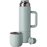 Simple Modern 36oz Insulated Hot Beverage Bottle with 2 Mugs | Travel Coffee Thermos for Hot Drinks | Twist and Pour Top | Commute, Travel, and Picnic Friendly | Roam Collection | Sea Glass Sage