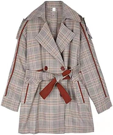 Amazon トレンチコート レディース ロング丈 チェック ボタン ゆったり パイピング 可愛い 体型カバー ドロップショルダー コート ジャケット 通販