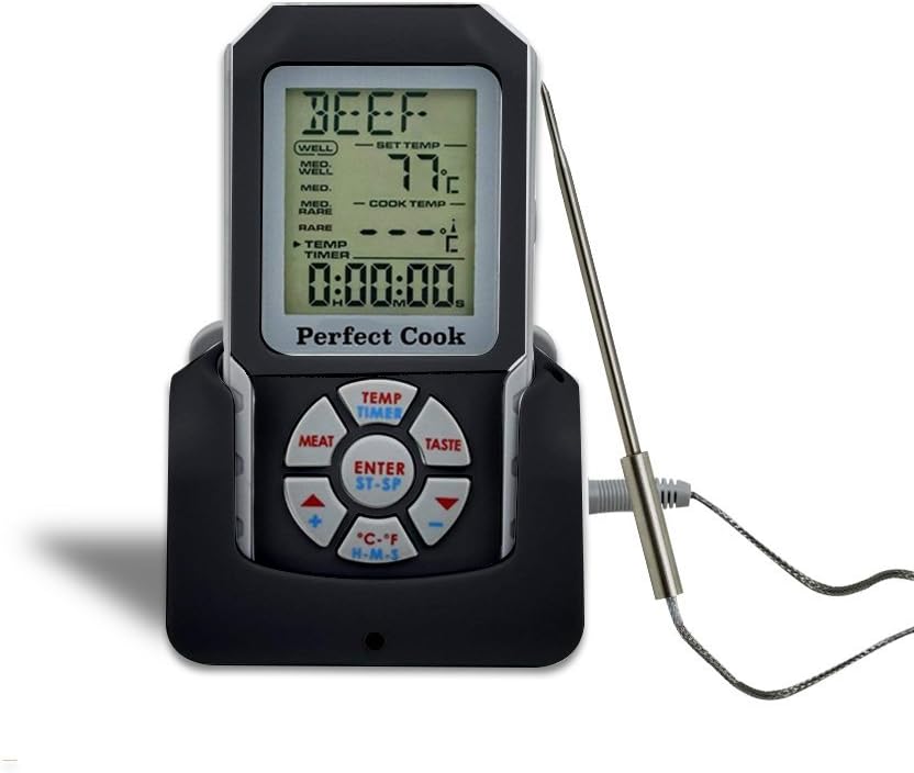 Perfect Cook - Wireless Meat Thermometer with 2 Probes and Timer for Smoker, Grilling, Oven, Cooking