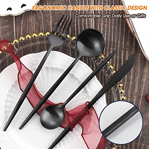 Matte Black Silverware Set,20 Piece Stainless Steel Flatware Set