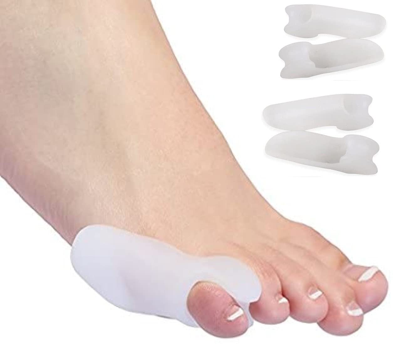 PEDIMEND Tailor's Bunion Corrector (2PAIR - 4PCS) - Bunionette Gel Toe Separators - Pinky Toe Protecting Sleeve - Reduces Toe and Foot Discomfort - UNISEX - Foot Care
